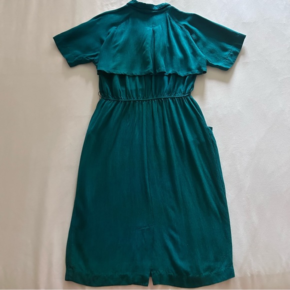 VTG Danny & Nicole New York | Teal Green Collared Dress w/ Big Pockets | Size 8 - Picture 14 of 16